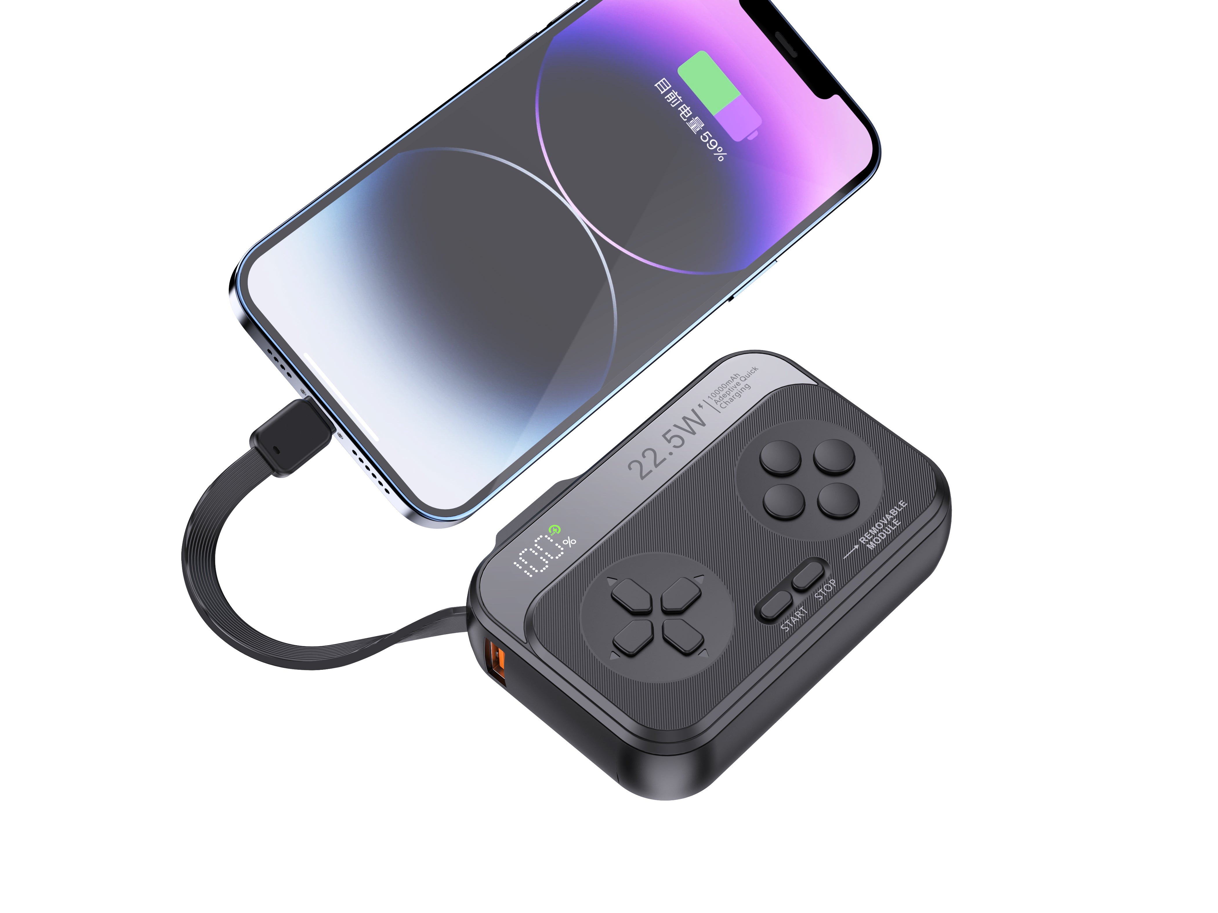 Game Controller Power Bank 10,000mAh USB-C with Display