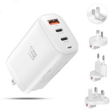 LAX 65W Fast Wall Charger with 3A USB-C to USB-C Cable (6ft) - White