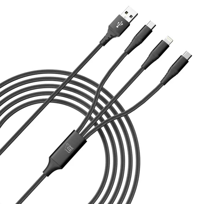 3-in-1Mfi Certified Iphone and 2x USB-C Cable
