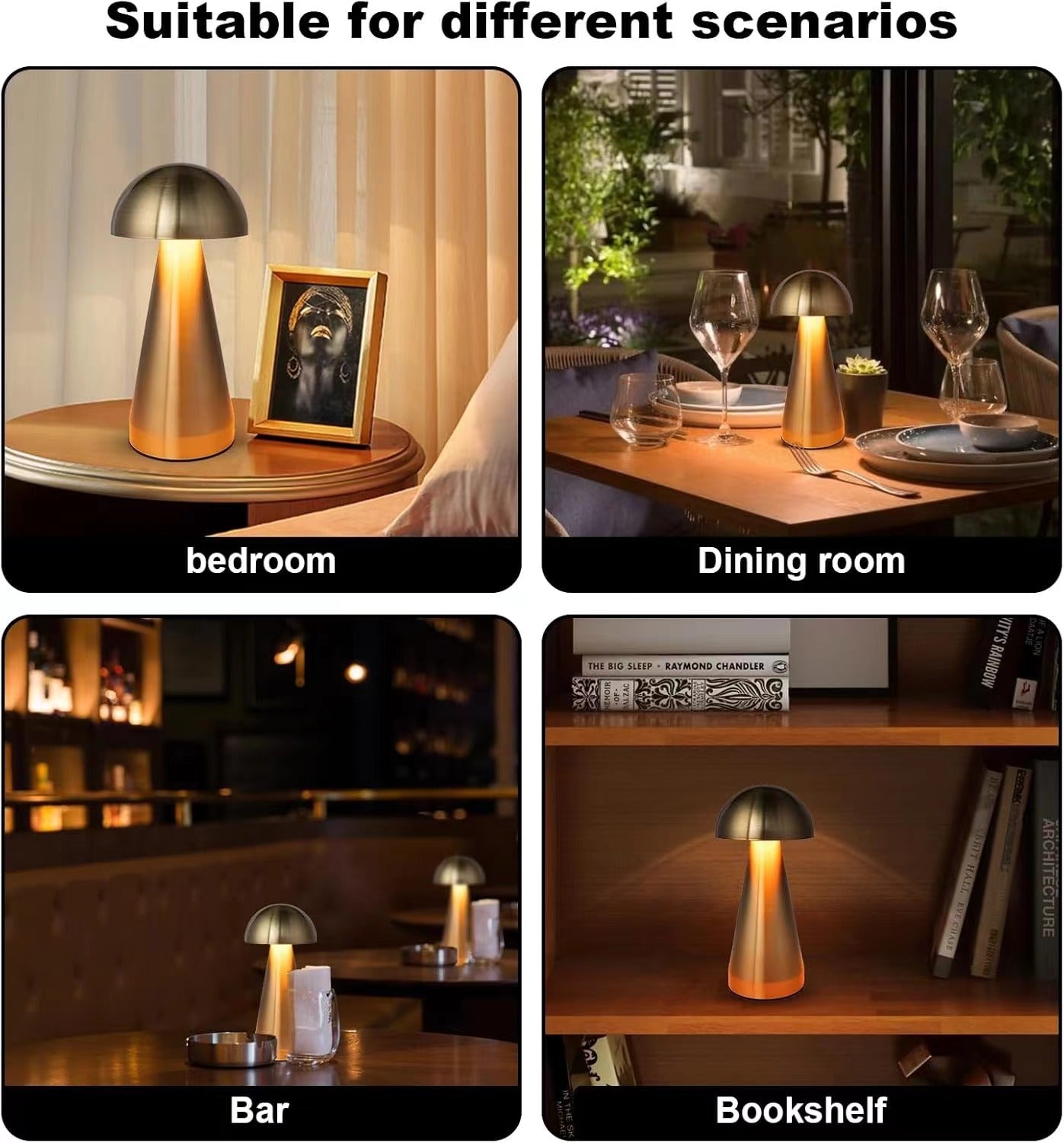 Mushroom LED Lamp - Gold