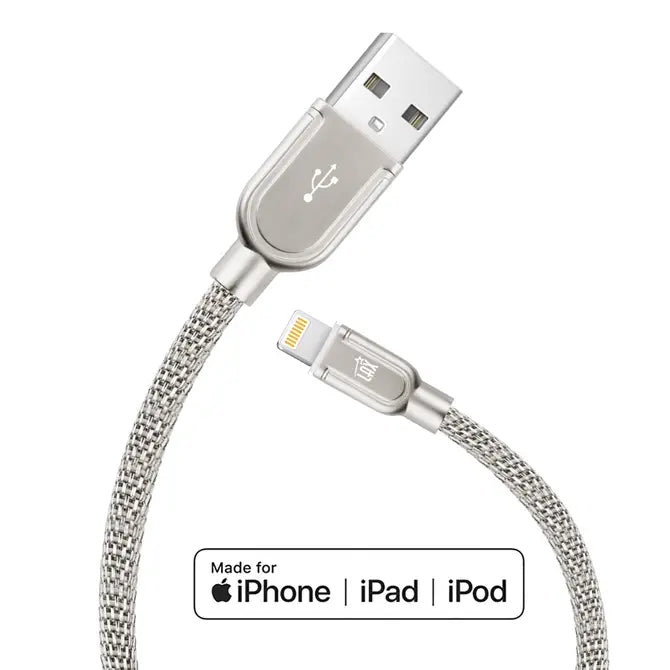 Apple MFi Certified Iphone to Metallic USB Cable (4ft)