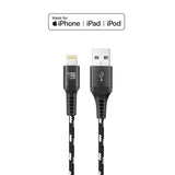 Apple MFi Certified Lightning Cable 10 Ft-Black with Stripes