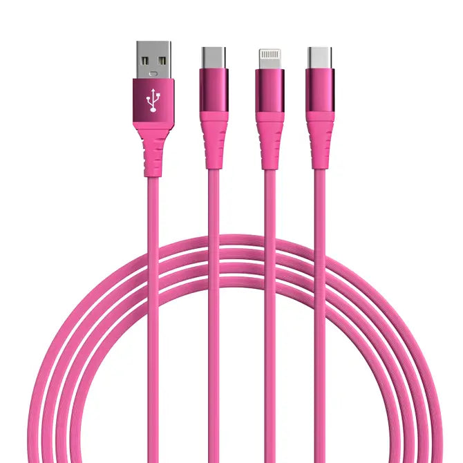 3-in-1Mfi Certified Iphone and 2x USB-C Cable