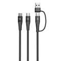 6-feet USB-A/USB-C to USB-C & USB-C - Black