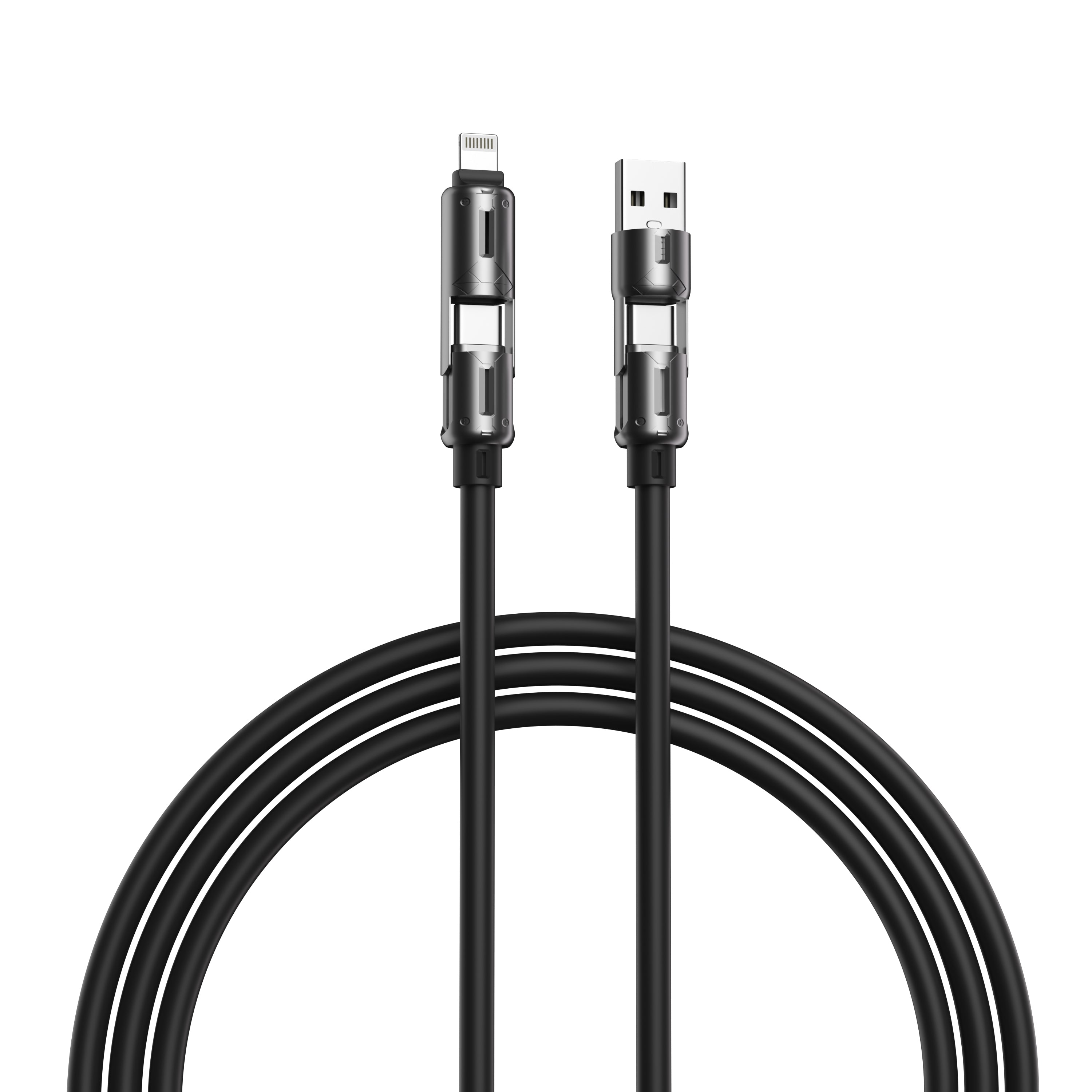 2-in-1 USB-A to USB-C, Iphone super thick - 6ft