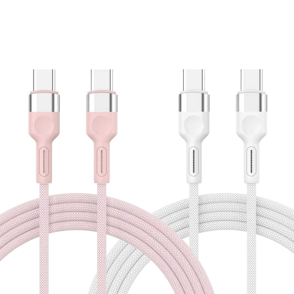 LAX 2-Pack New Braided USB-C to USB-C Cables - 4 feet