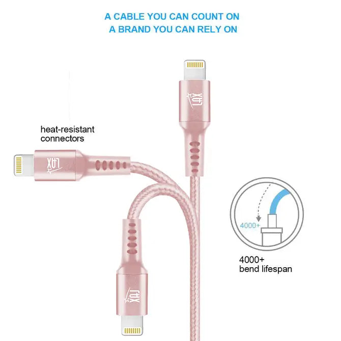LAX Apple MFi Certified Iphone Cables - 4ft