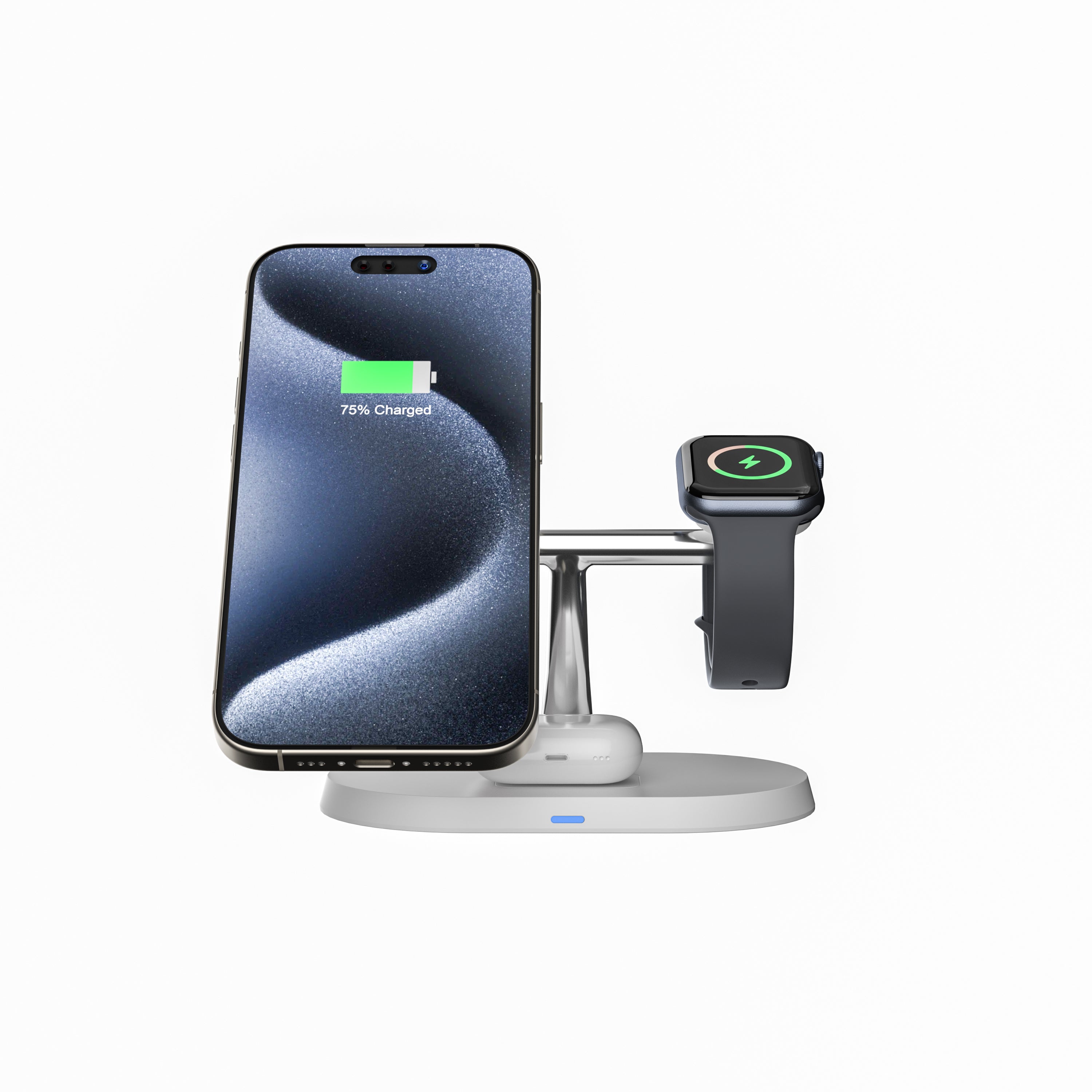 Magnetic Charging Station for iPhone, AirPods, and Apple Watch - White