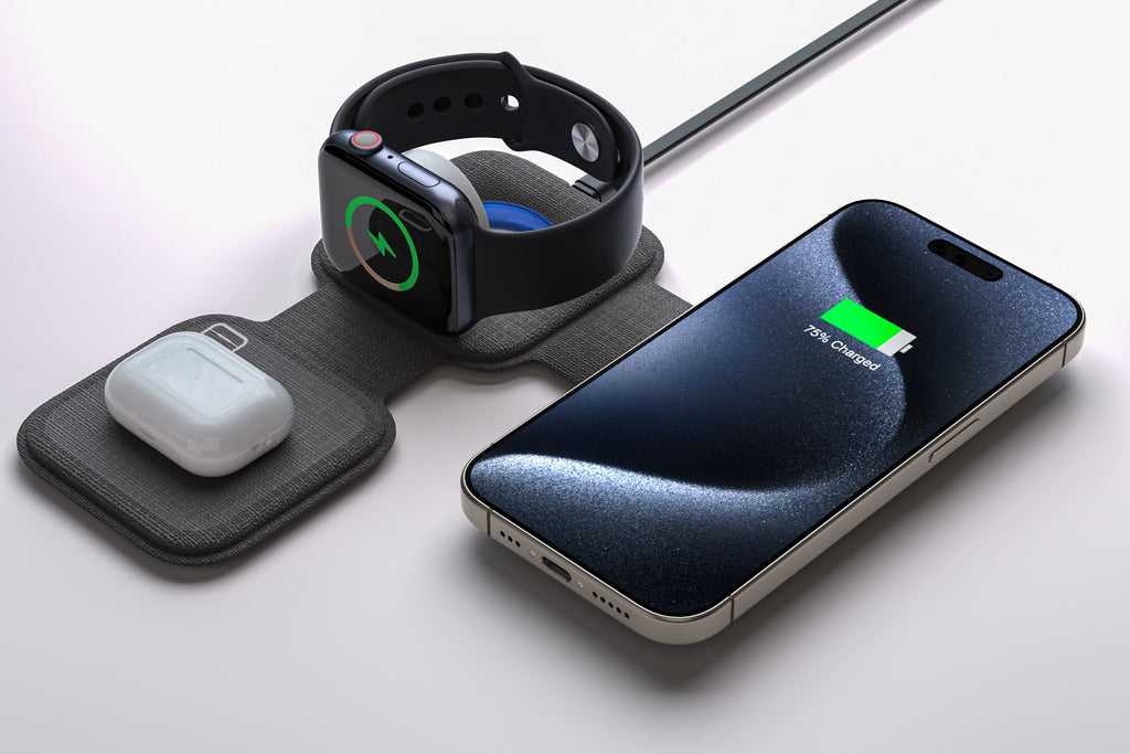 3in1 Folding Travel Wireless Charger- Black