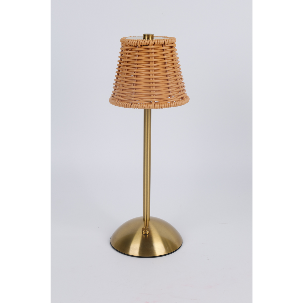 Rechargeable Rattan LED Lamp – Black or Gold
