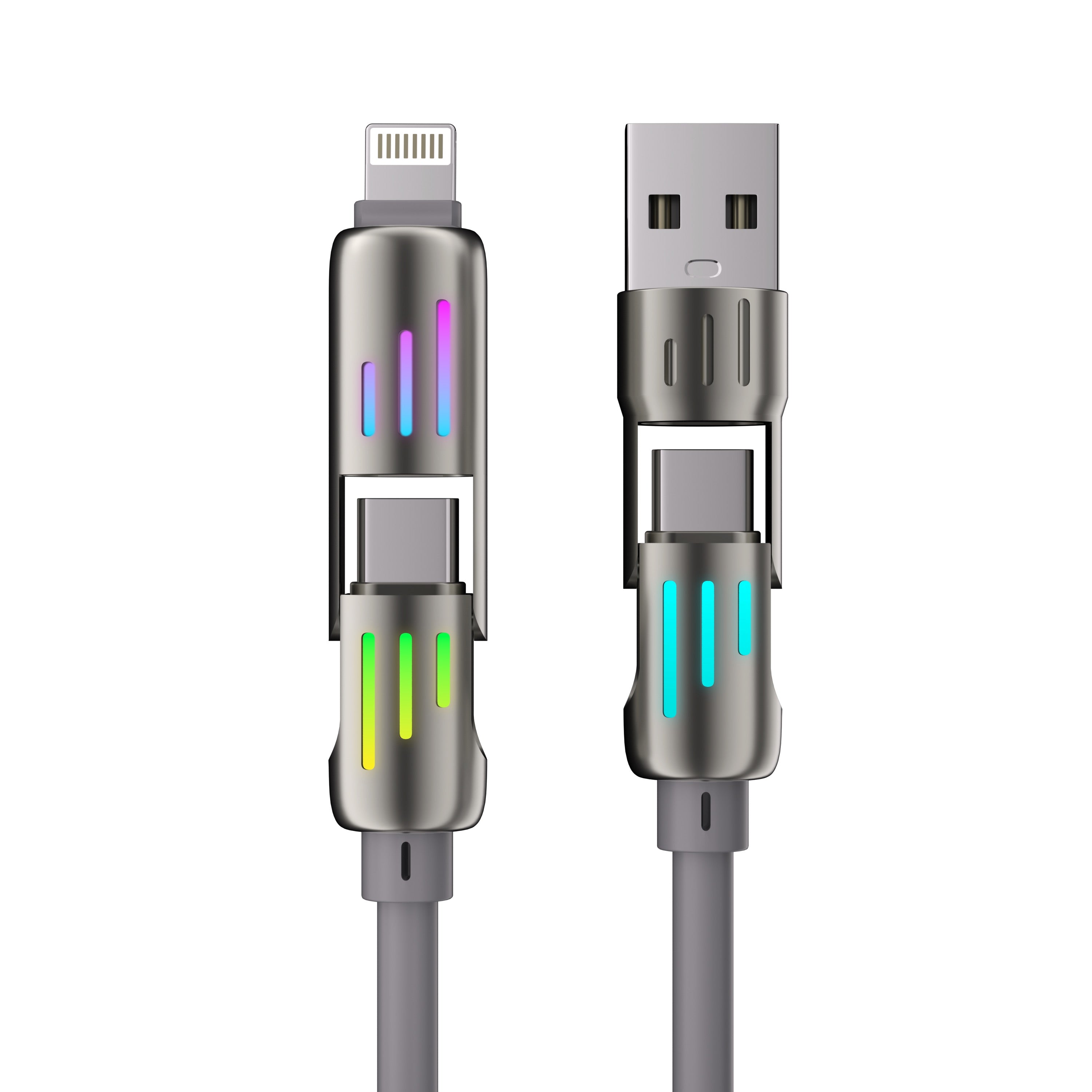 4-in-1 USB-A/C to USB-C/Iphone Cable