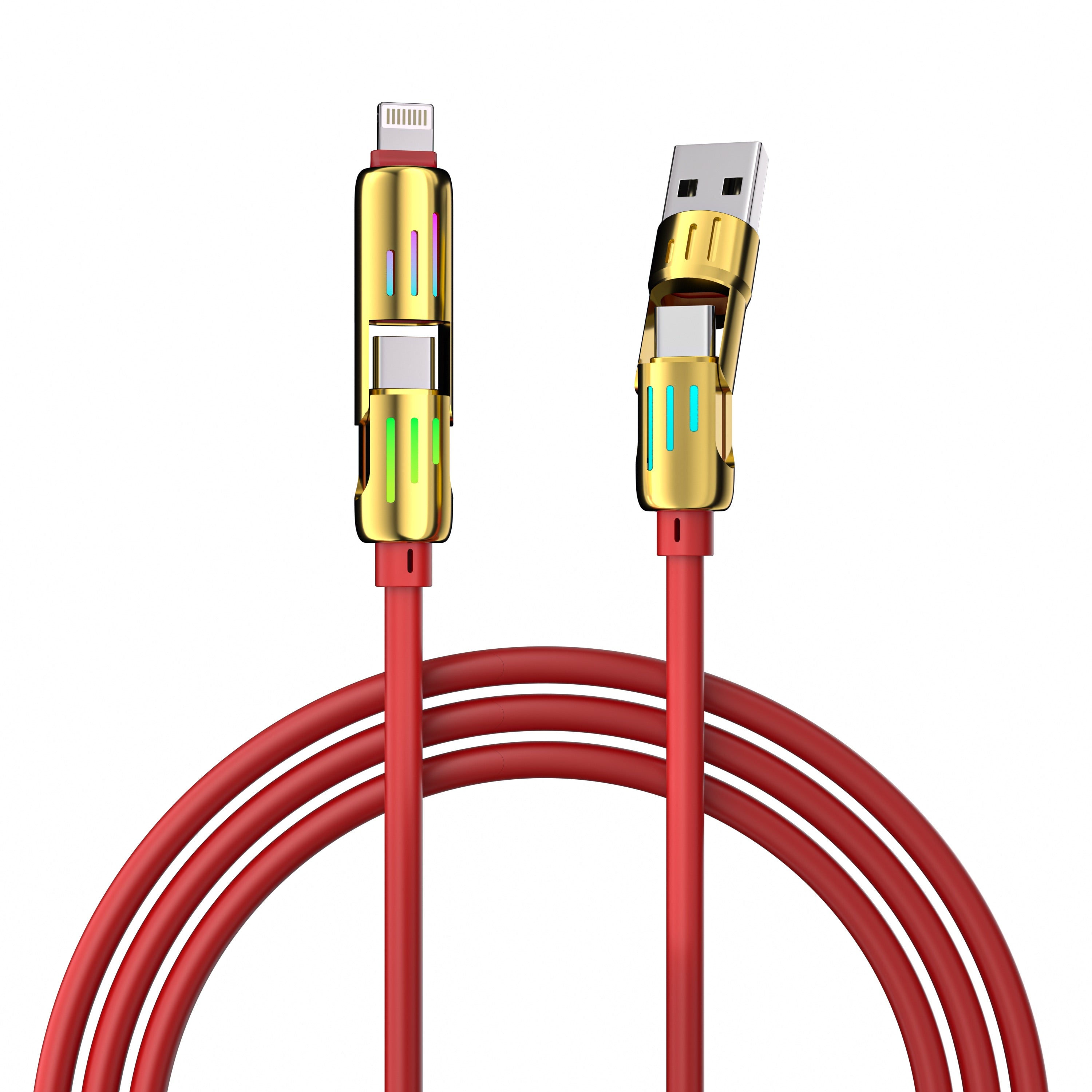 4-in-1 USB-A/C to USB-C/Iphone Cable