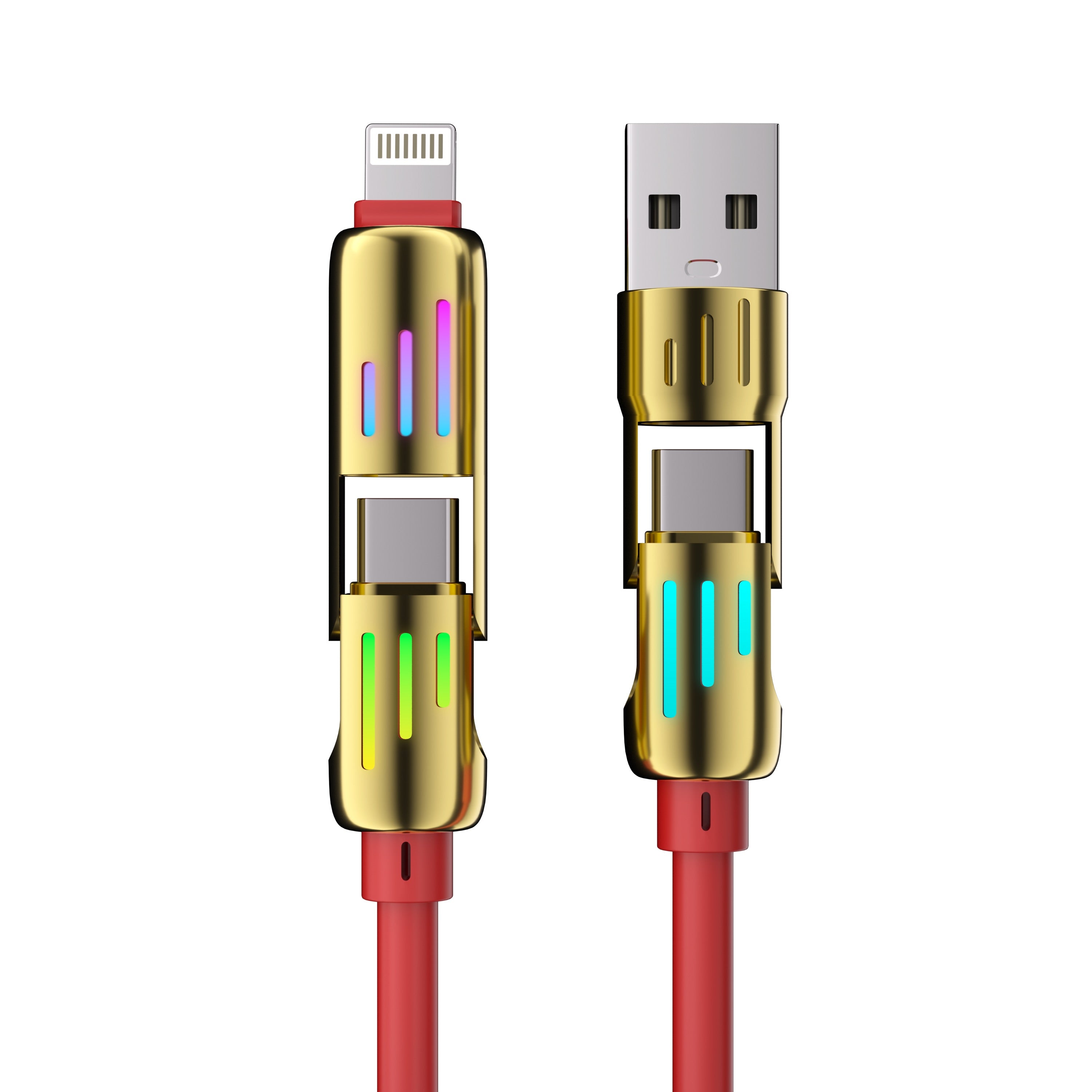 4-in-1 USB-A/C to USB-C/Iphone Cable