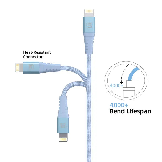 Apple MFi Certified Braided Nylon USB to Iphone - 10 Feet