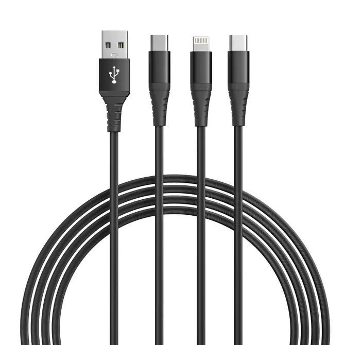 3-in-1Mfi Certified Iphone and 2x USB-C Cable