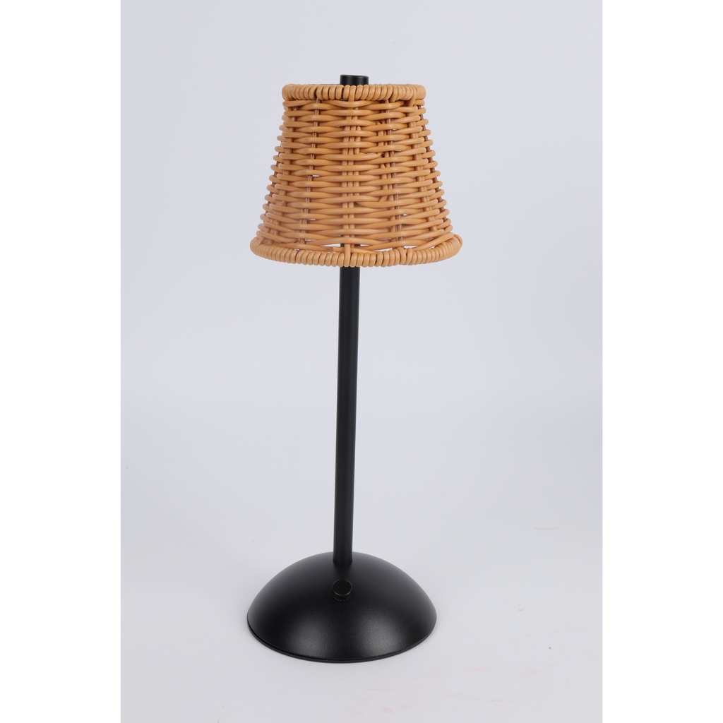 Rechargeable Rattan LED Lamp – Black or Gold