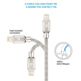 Apple MFi Certified Lightning to Metallic USB Cable (4ft)