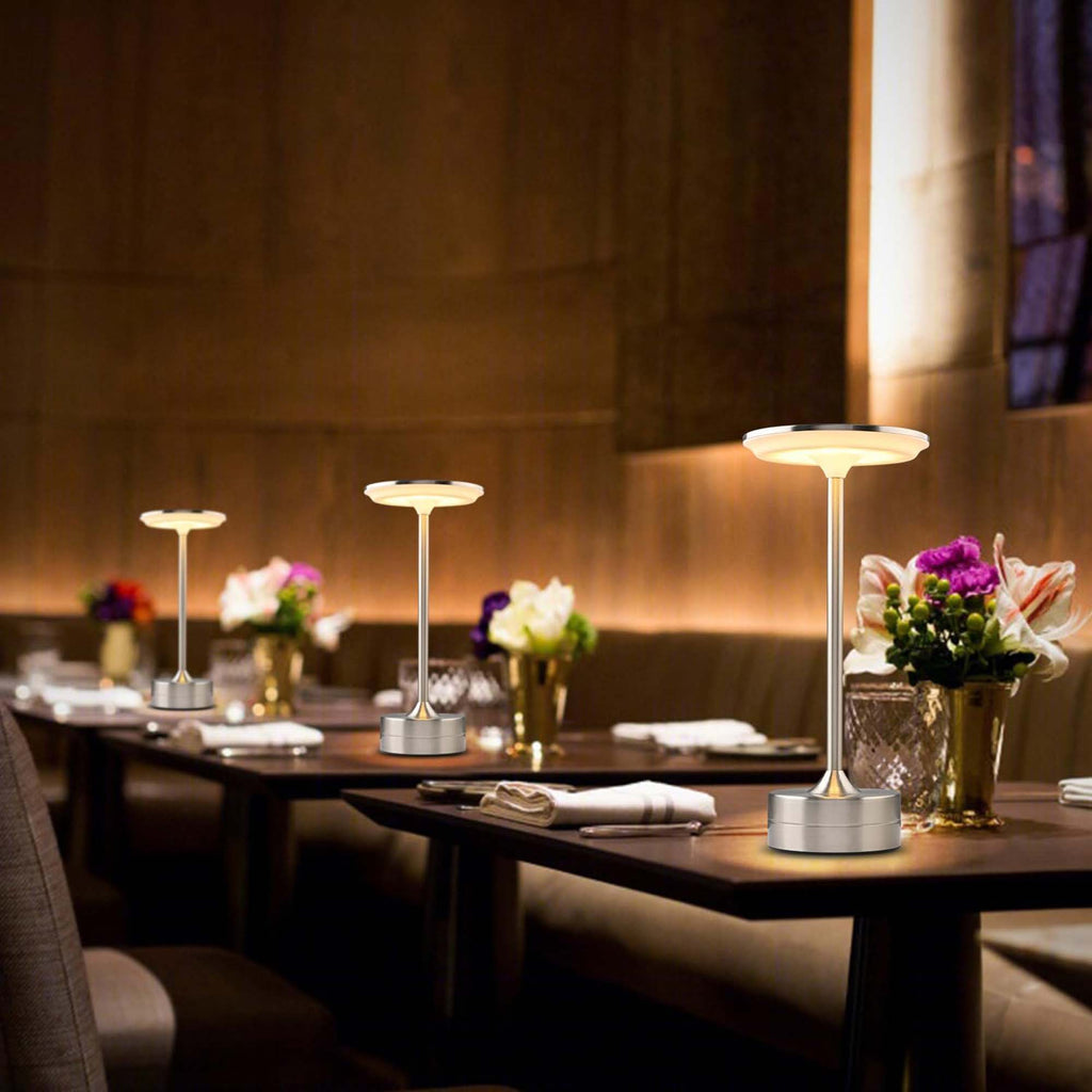 Modern Dimmable Touch LED Table Lamp – 3 Light Modes, USB-C Rechargeable, 2000mAh Battery – Warm/Cool/Mixed White – Sleek Aluminum Design for Bedroom, Office & More