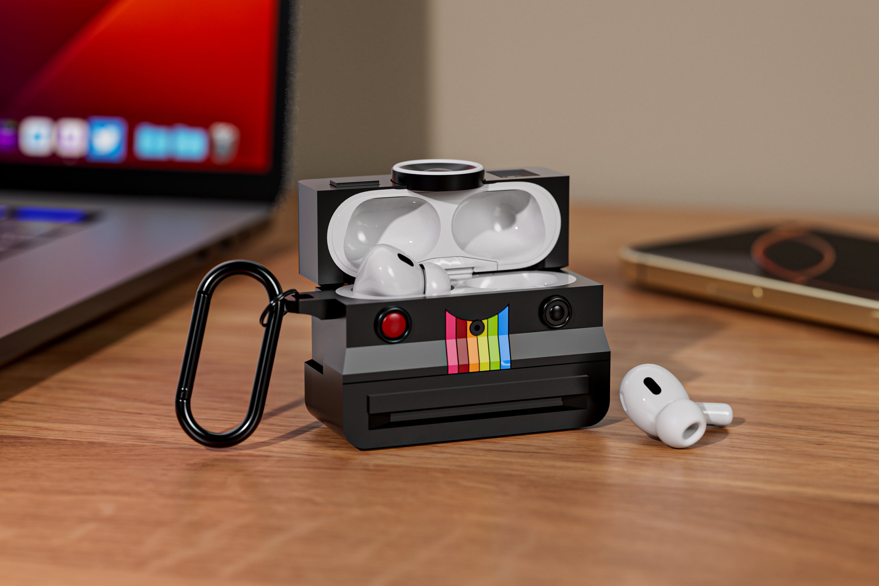 Instant Camera Case for AirPods Pro 1 & 2 - Black