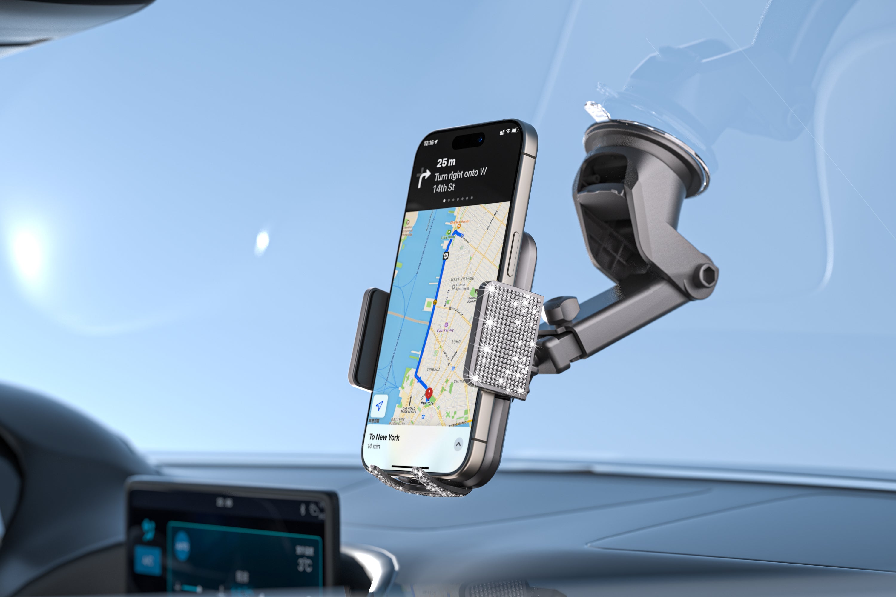 Bling Cradle Dashboard Car Mount For iPhone/Android Devices