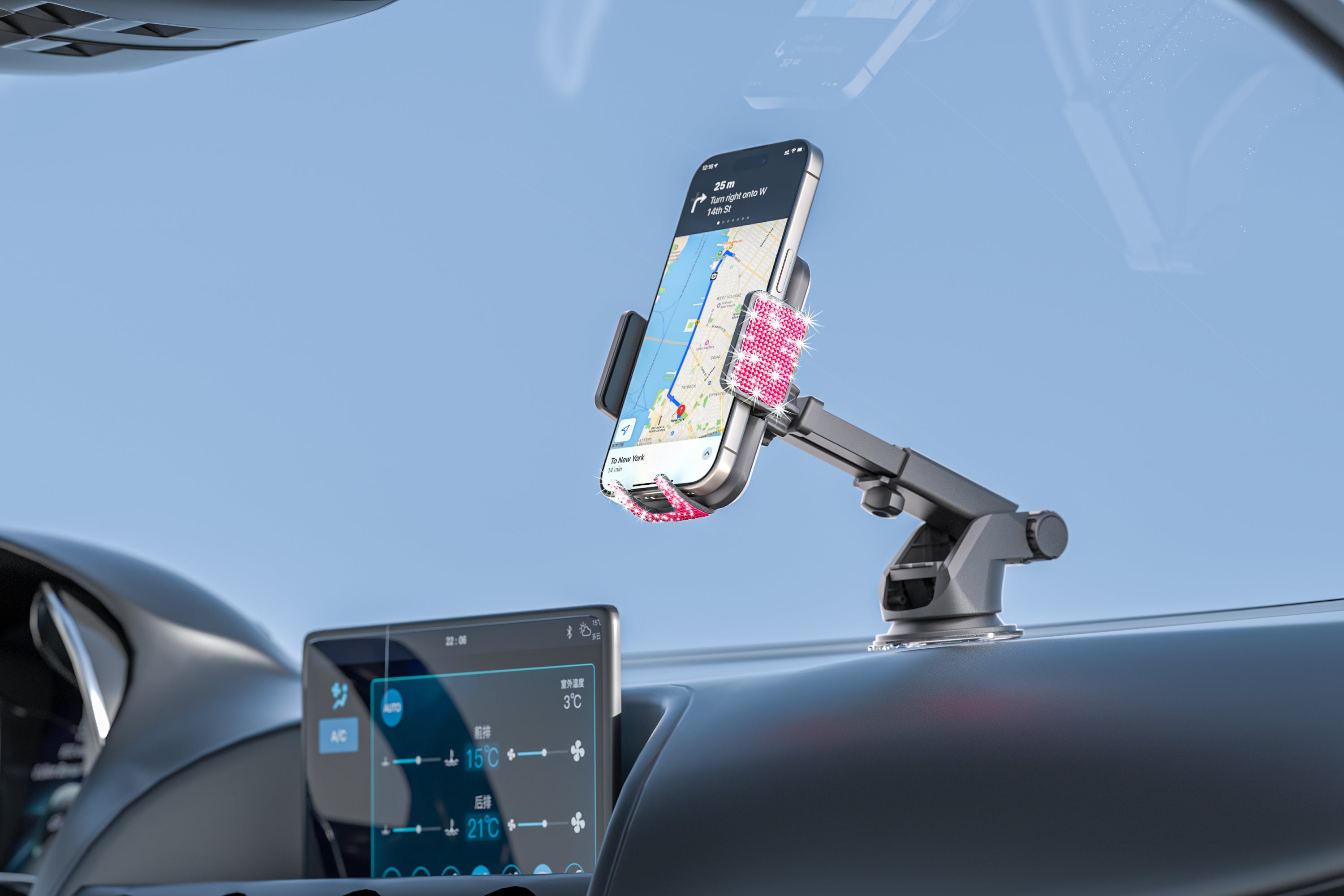 Bling Cradle Dashboard Car Mount For iPhone/Android Devices