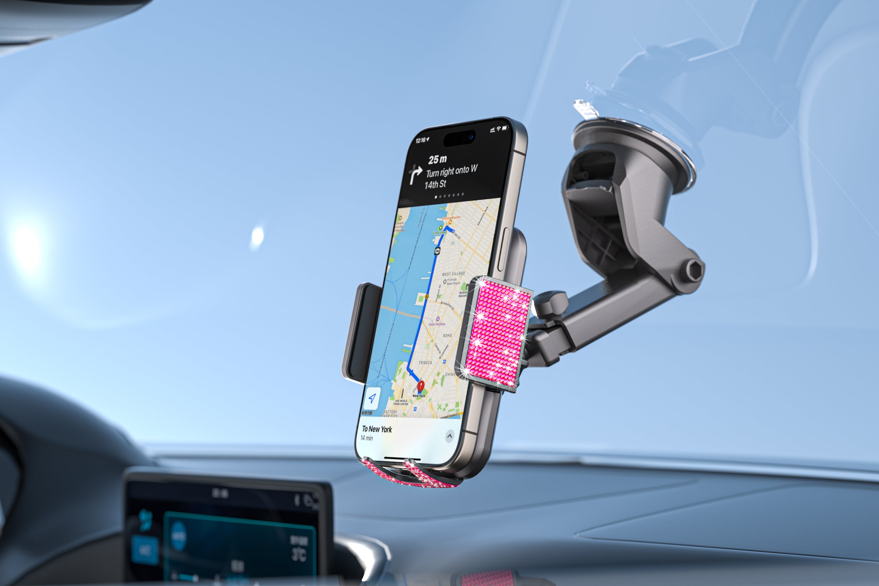 Bling Cradle Dashboard Car Mount For iPhone/Android Devices