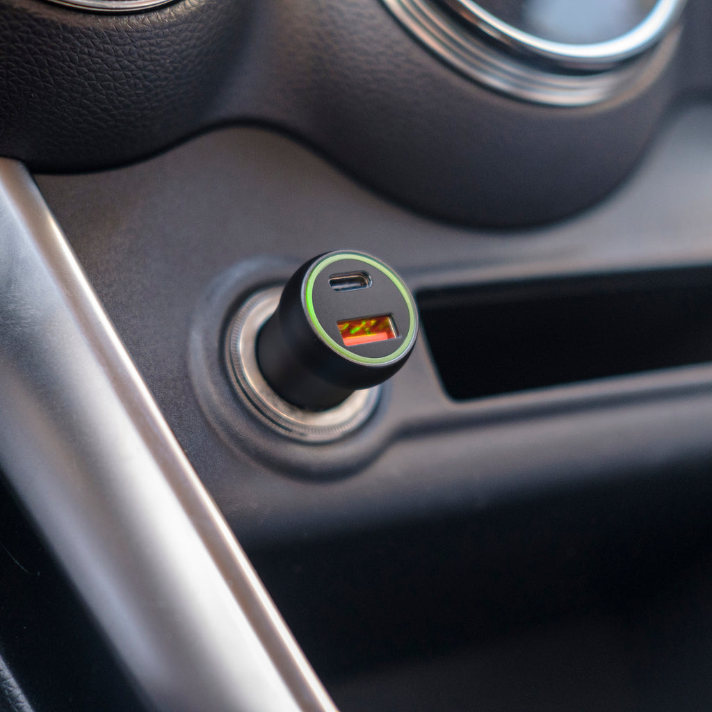 USBPD 30W Car Charger 1x USB-C & 1x USB-A Port- Retail Pack