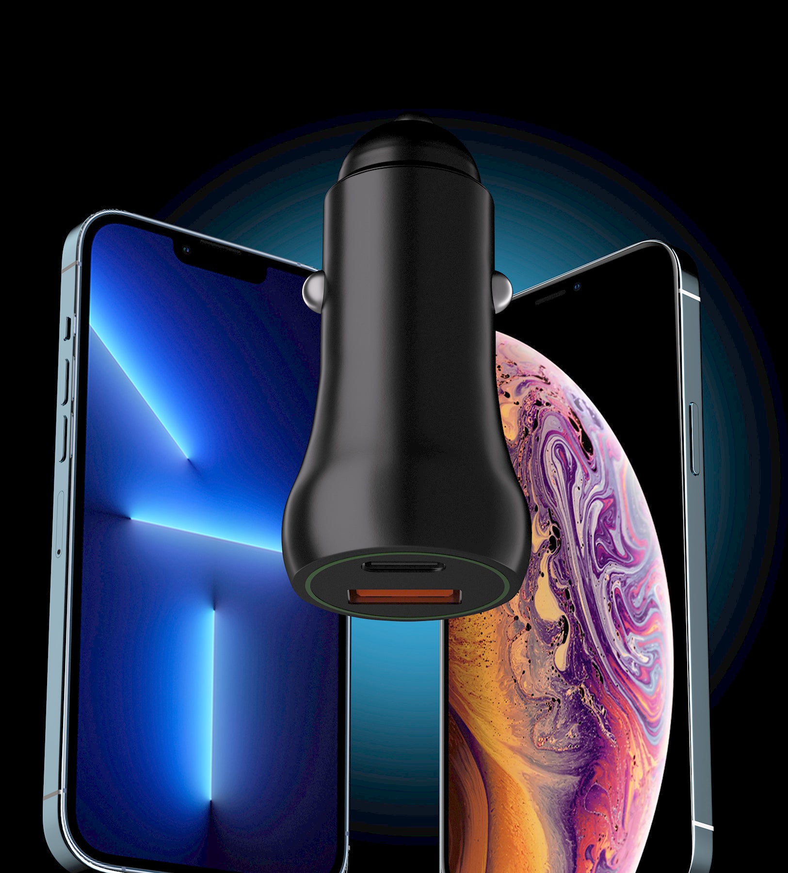 USBPD 30W Car Charger 1x USB-C & 1x USB-A Port- Retail Pack