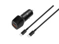USB-C to USB-C Cable with 30W Car Charger - Black