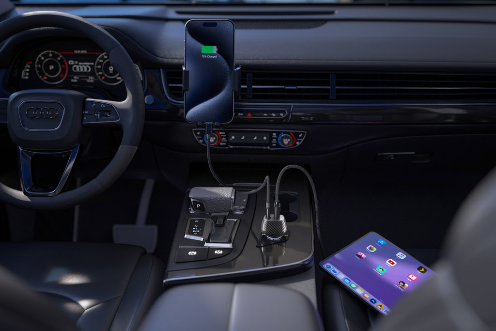 USB-C to USB-C Cable with 30W Car Charger - Black