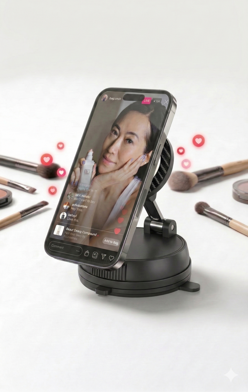 360° Rotating Vacuum Suction Magnetic Car Phone Mount – 2-Pack