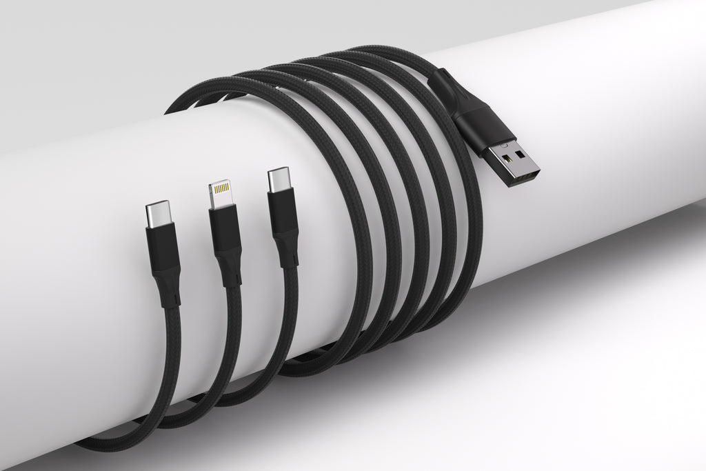 Fast Charging 3-in-1 Cable For IPhone/Ipad & Android Devices