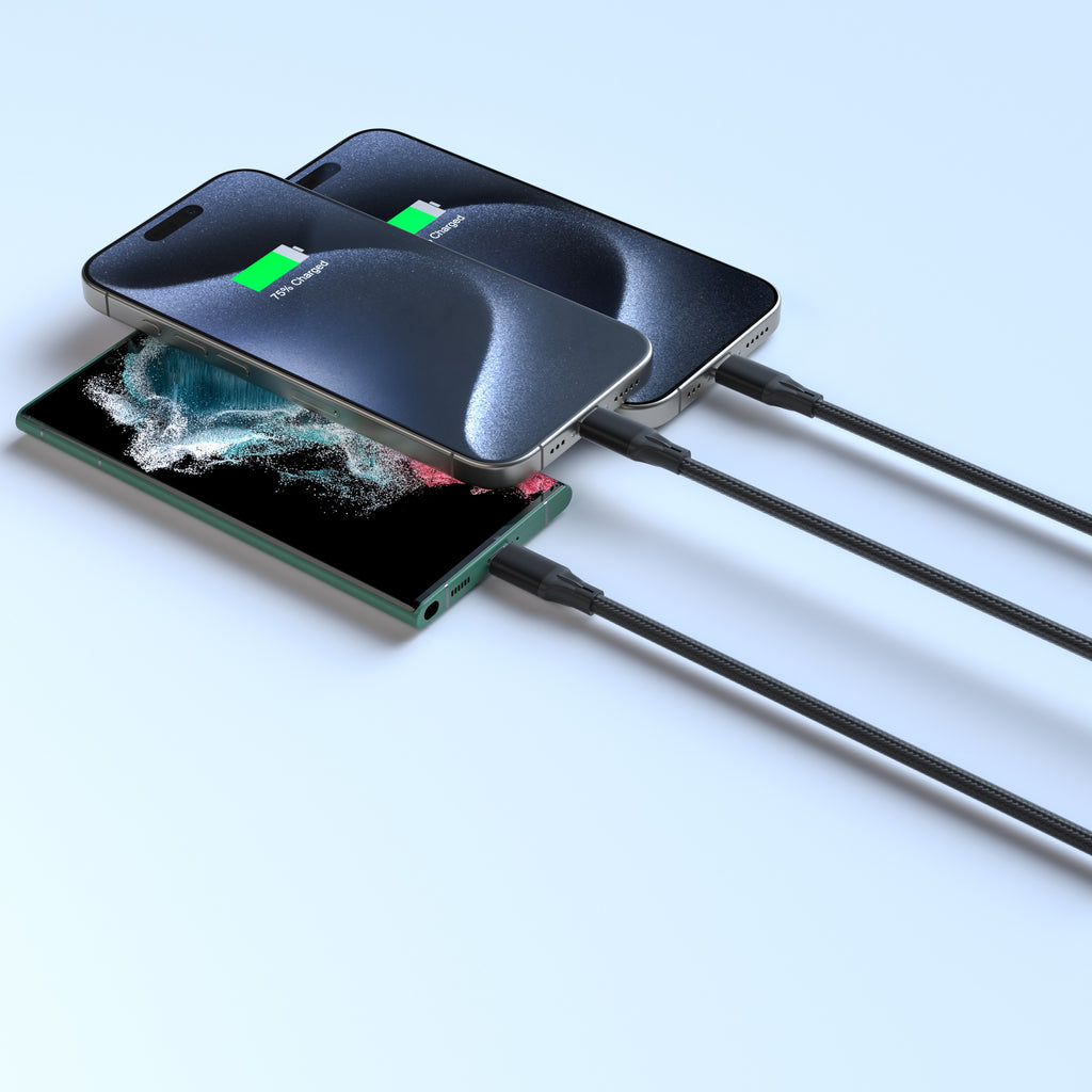 Fast Charging 3-in-1 Cable For IPhone/Ipad & Android Devices