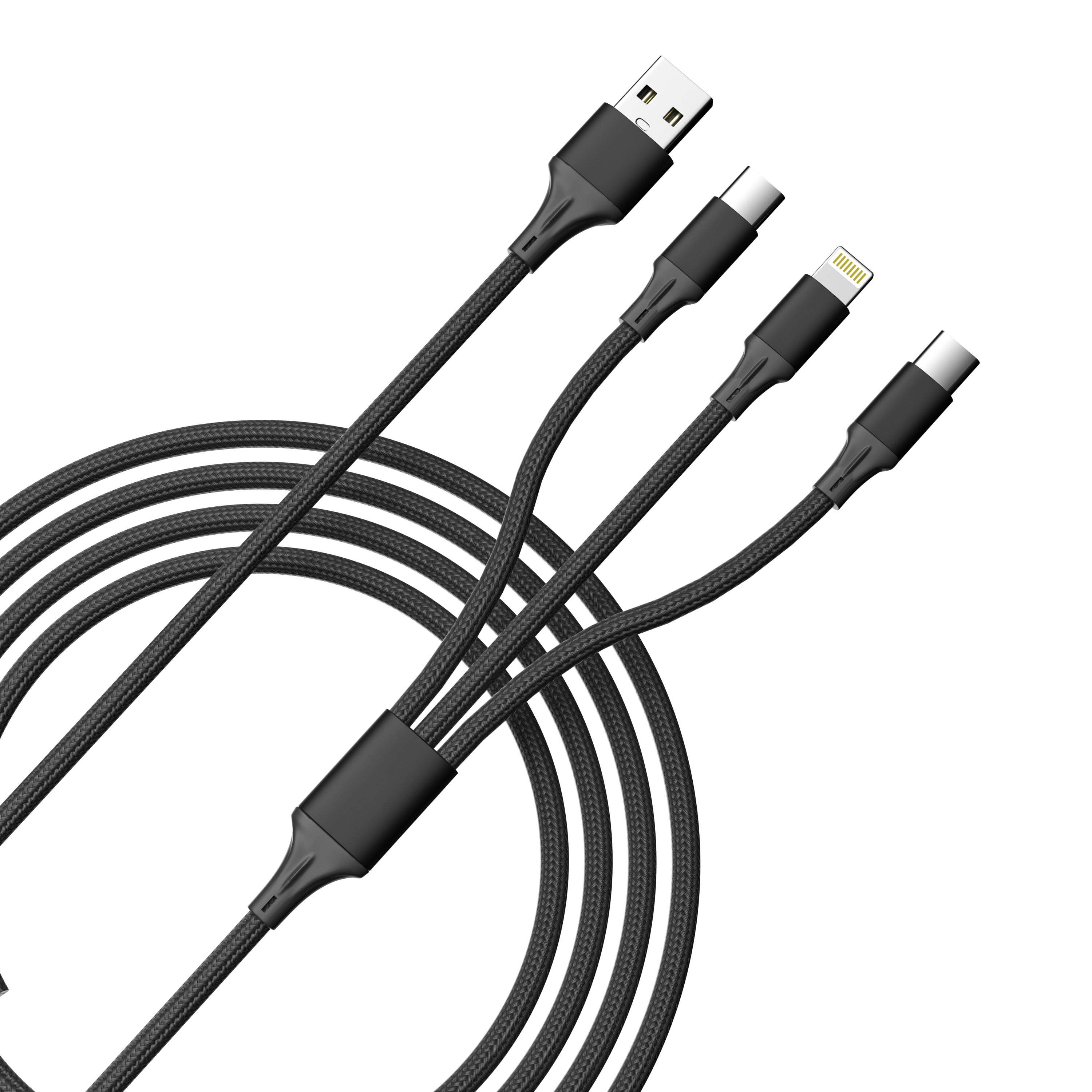 Fast Charging 3-in-1 Cable For IPhone/Ipad & Android Devices