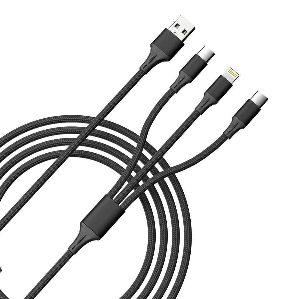 Fast Charging 3-in-1 Cable For IPhone/Ipad & Android Devices