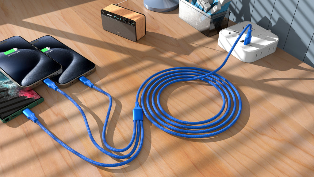 Fast Charging 3-in-1 Cable For IPhone/Ipad & Android Devices