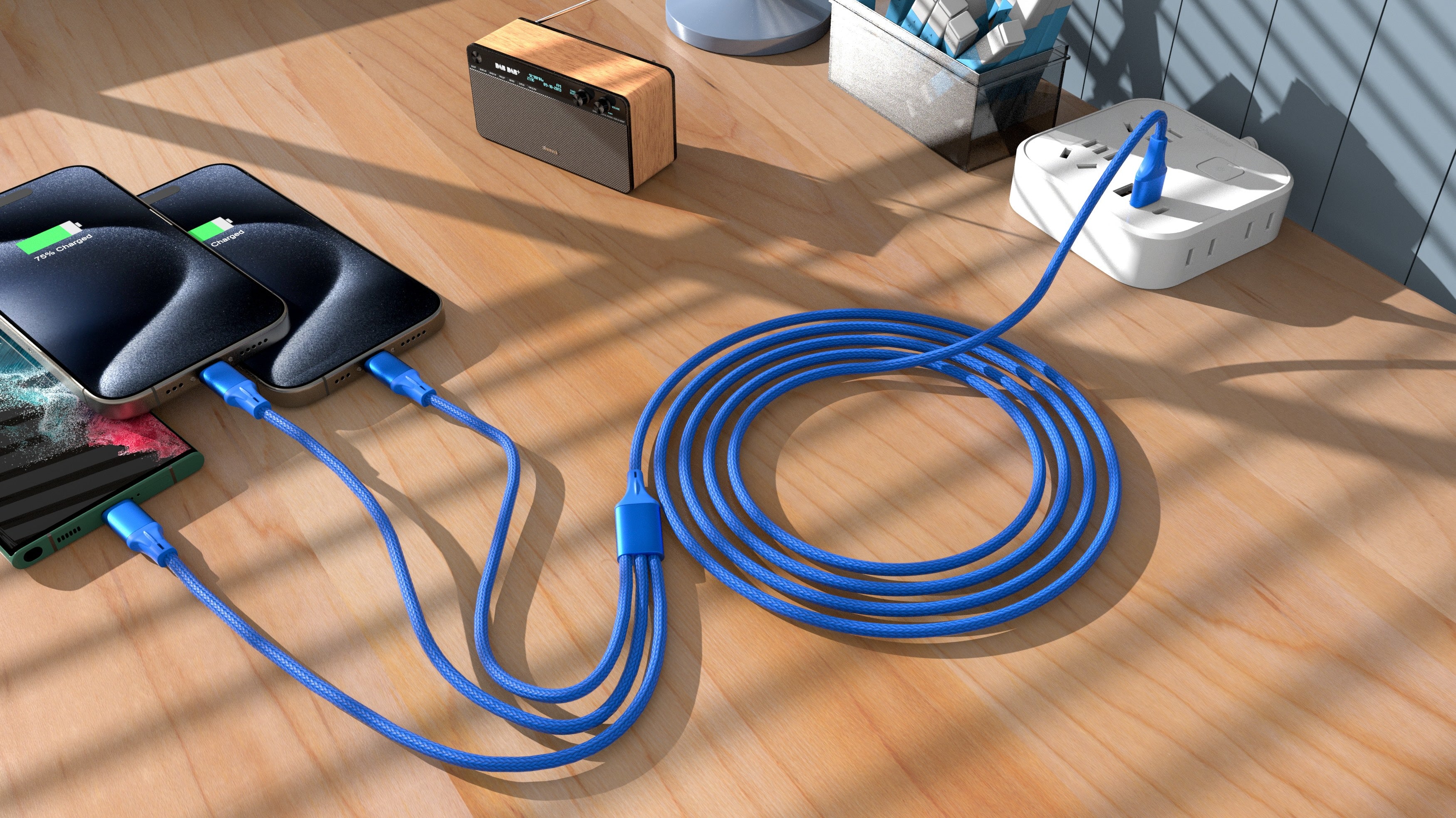 Fast Charging 3-in-1 Cable For IPhone/Ipad & Android Devices