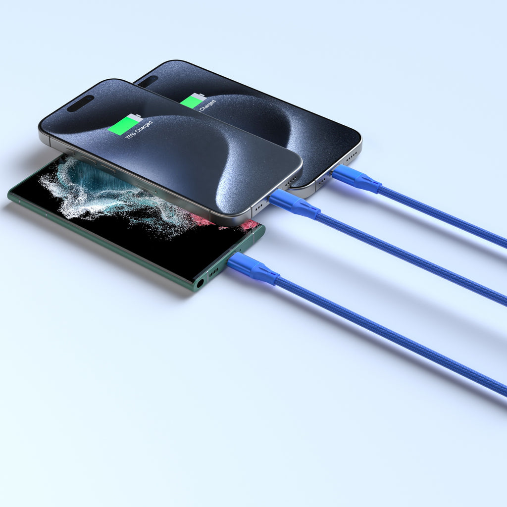 Fast Charging 3-in-1 Cable For IPhone/Ipad & Android Devices
