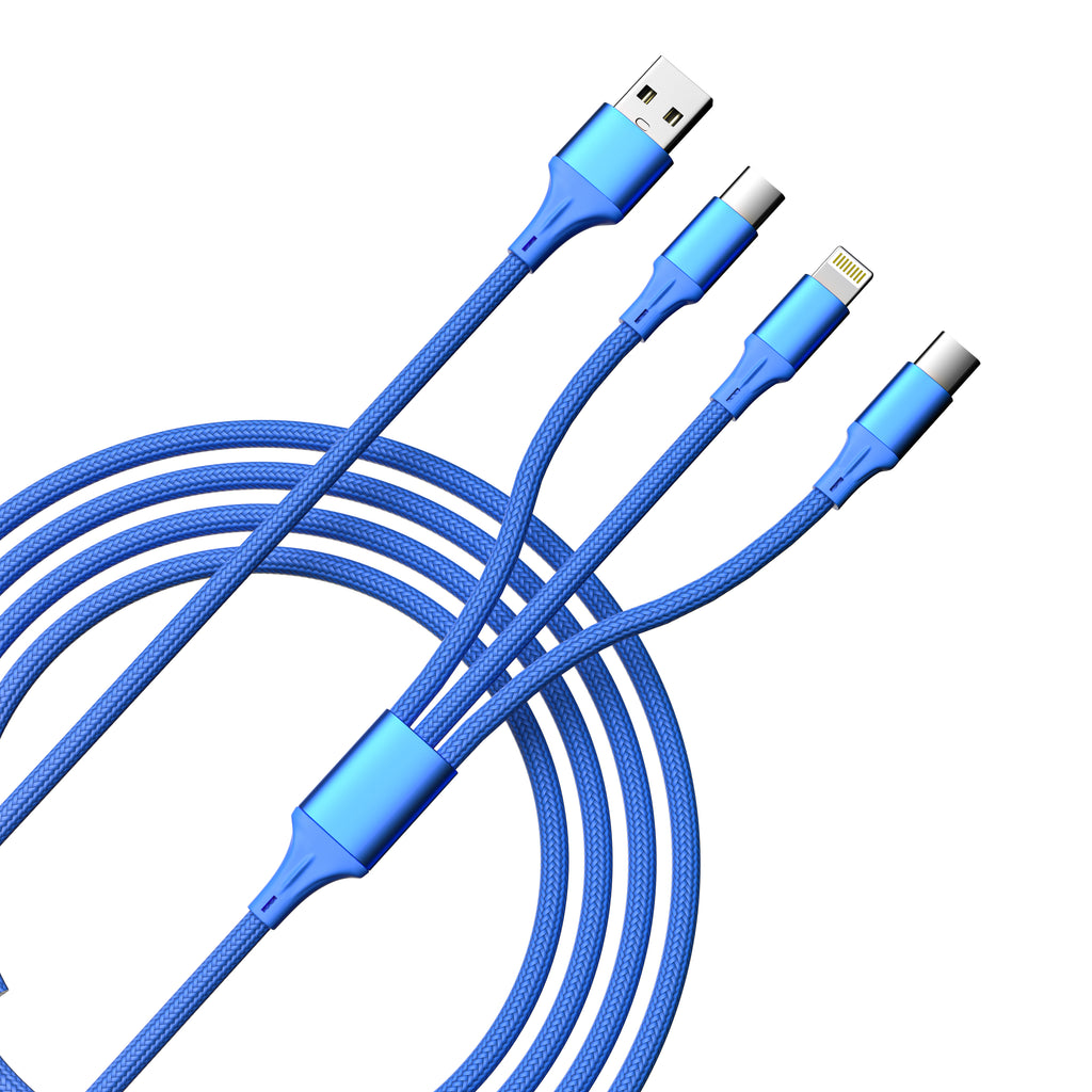Fast Charging 3-in-1 Cable For IPhone/Ipad & Android Devices