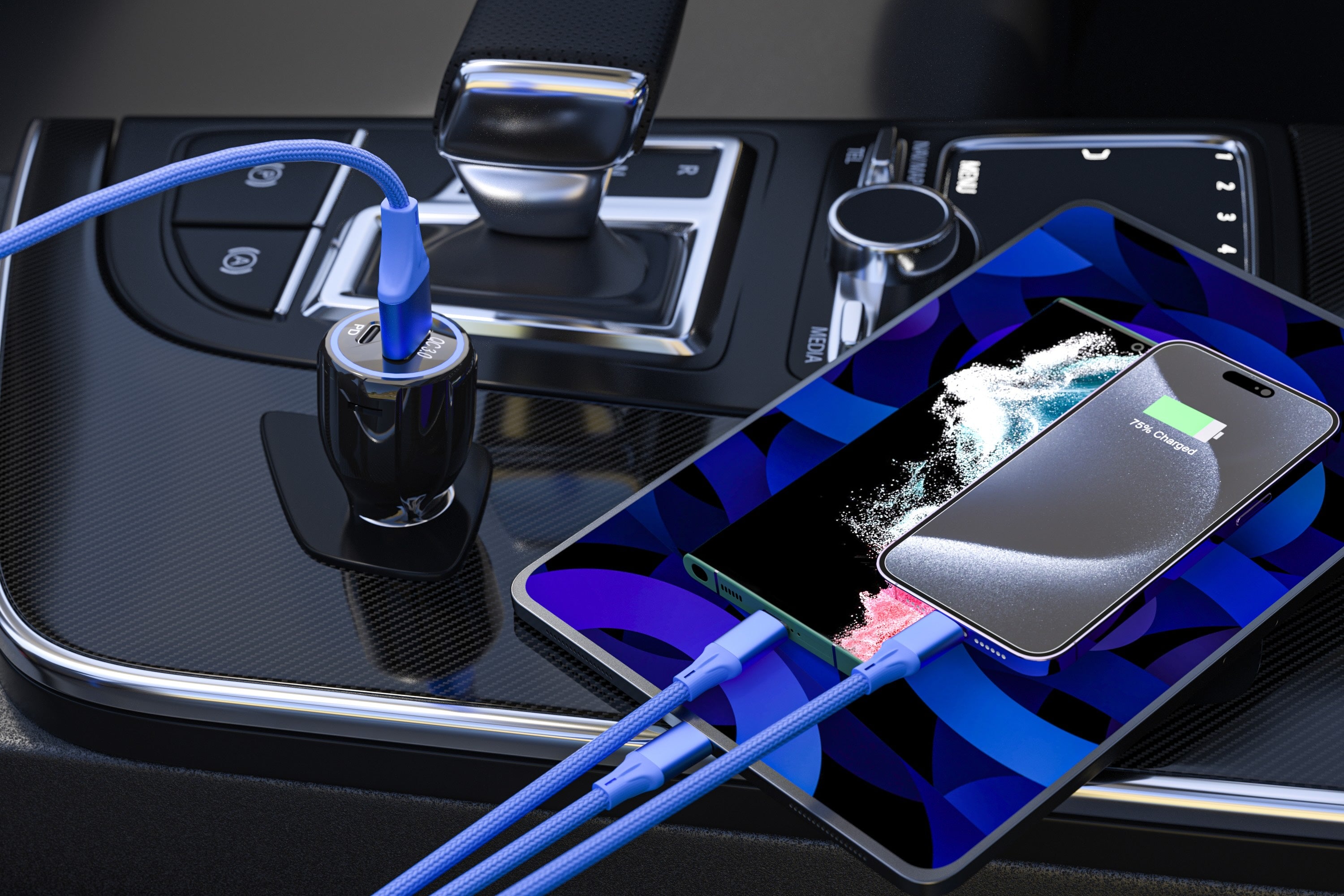 Fast Charging 3-in-1 Cable For IPhone/Ipad & Android Devices