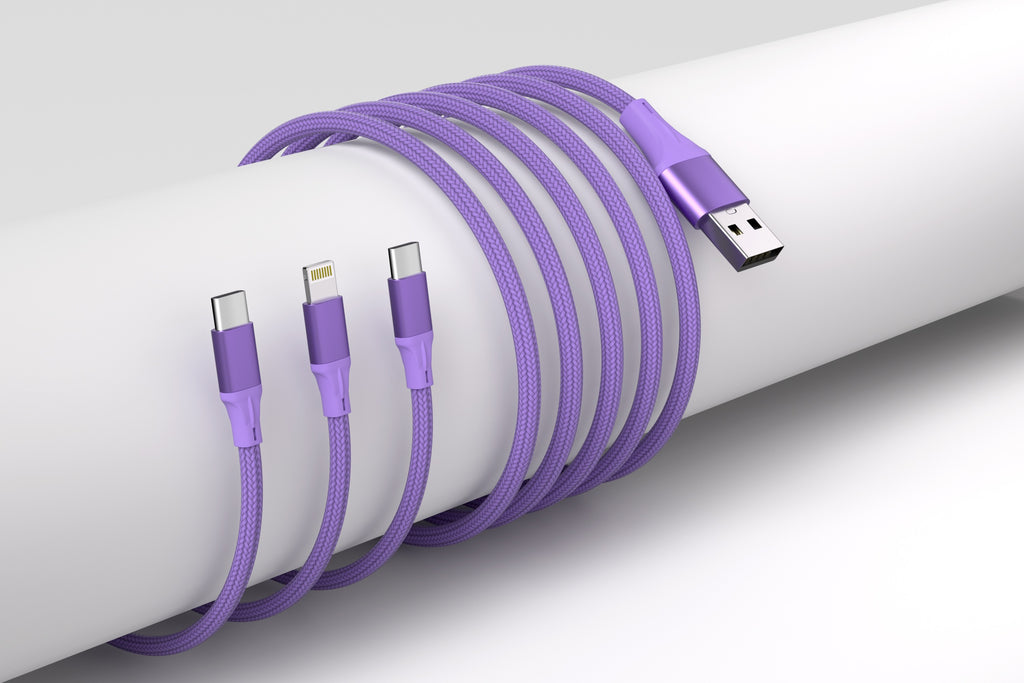 Fast Charging 3-in-1 Cable For IPhone/Ipad & Android Devices