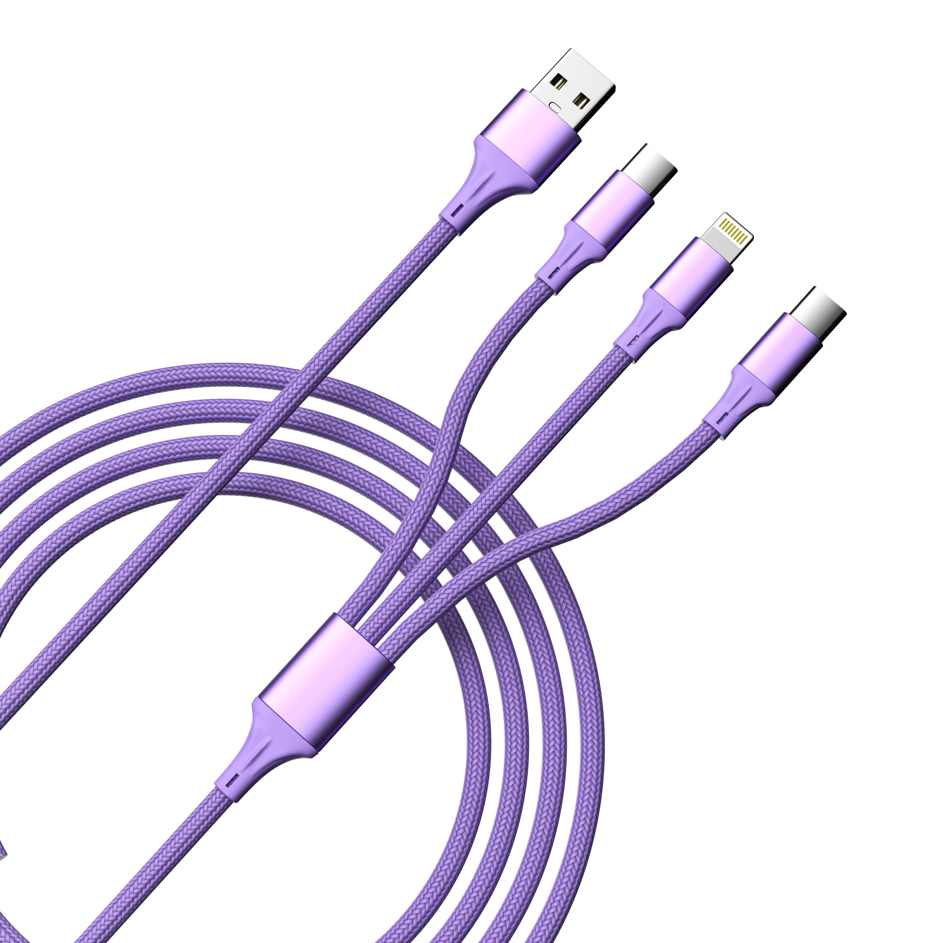 Fast Charging 3-in-1 Cable For IPhone/Ipad & Android Devices