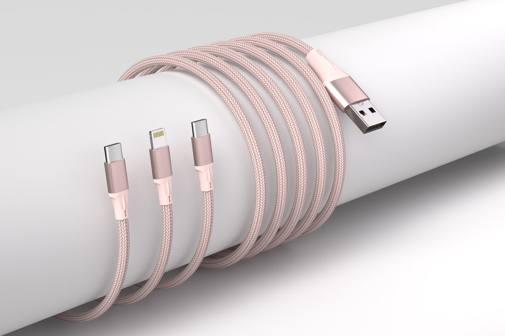 Fast Charging 3-in-1 Cable For IPhone/Ipad & Android Devices