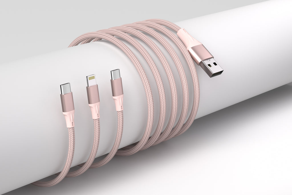 Fast Charging 3-in-1 Cable For IPhone/Ipad & Android Devices