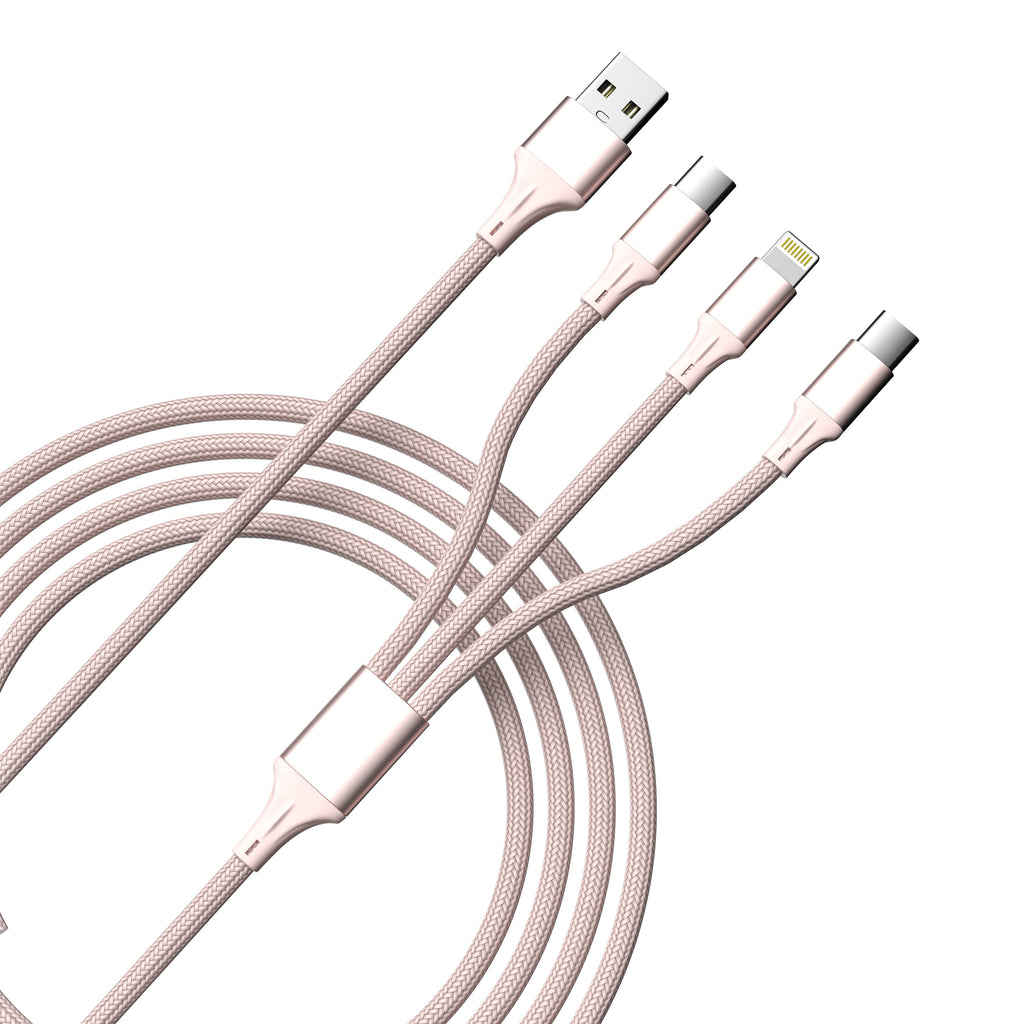 Fast Charging 3-in-1 Cable For IPhone/Ipad & Android Devices