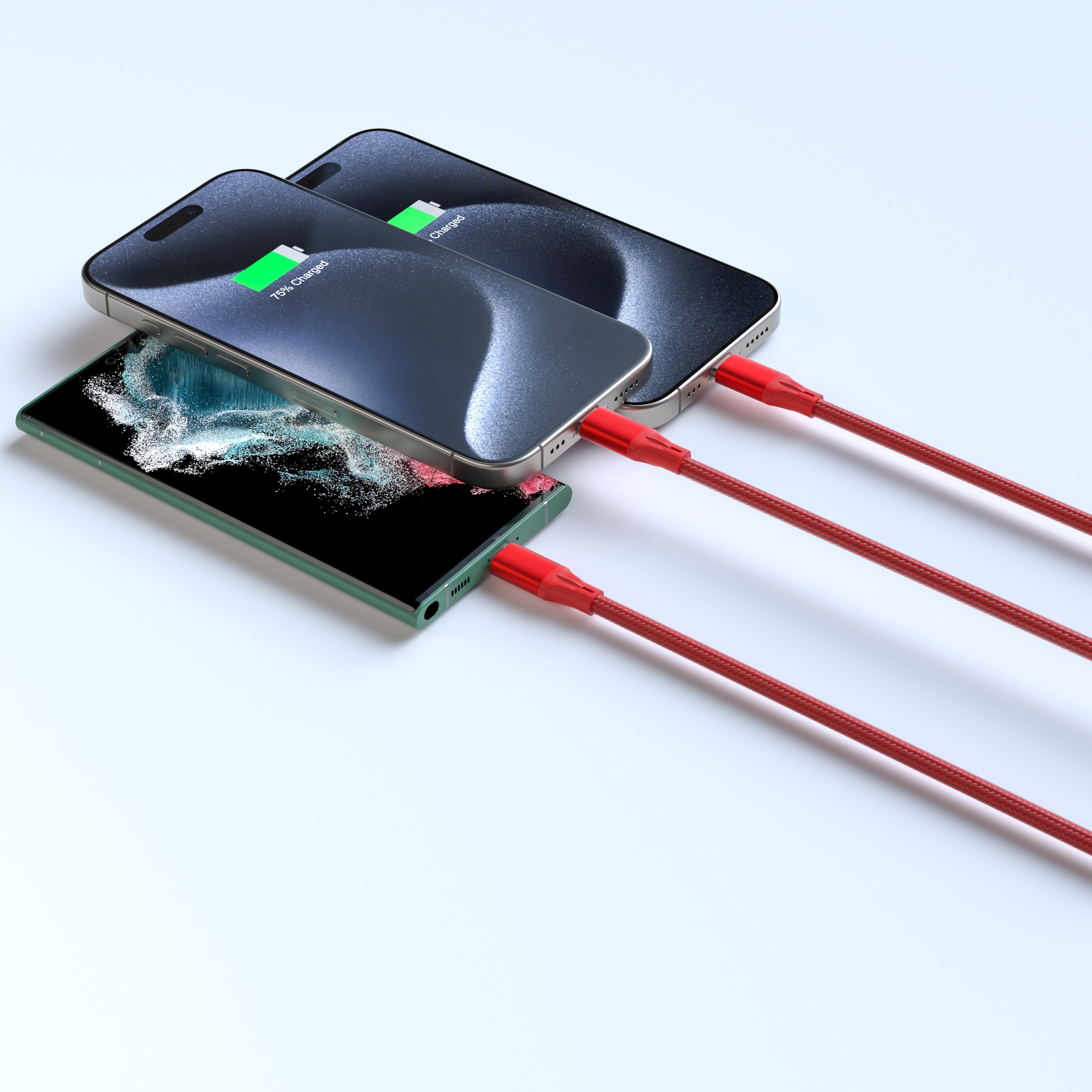 Fast Charging 3-in-1 Cable For IPhone/Ipad & Android Devices