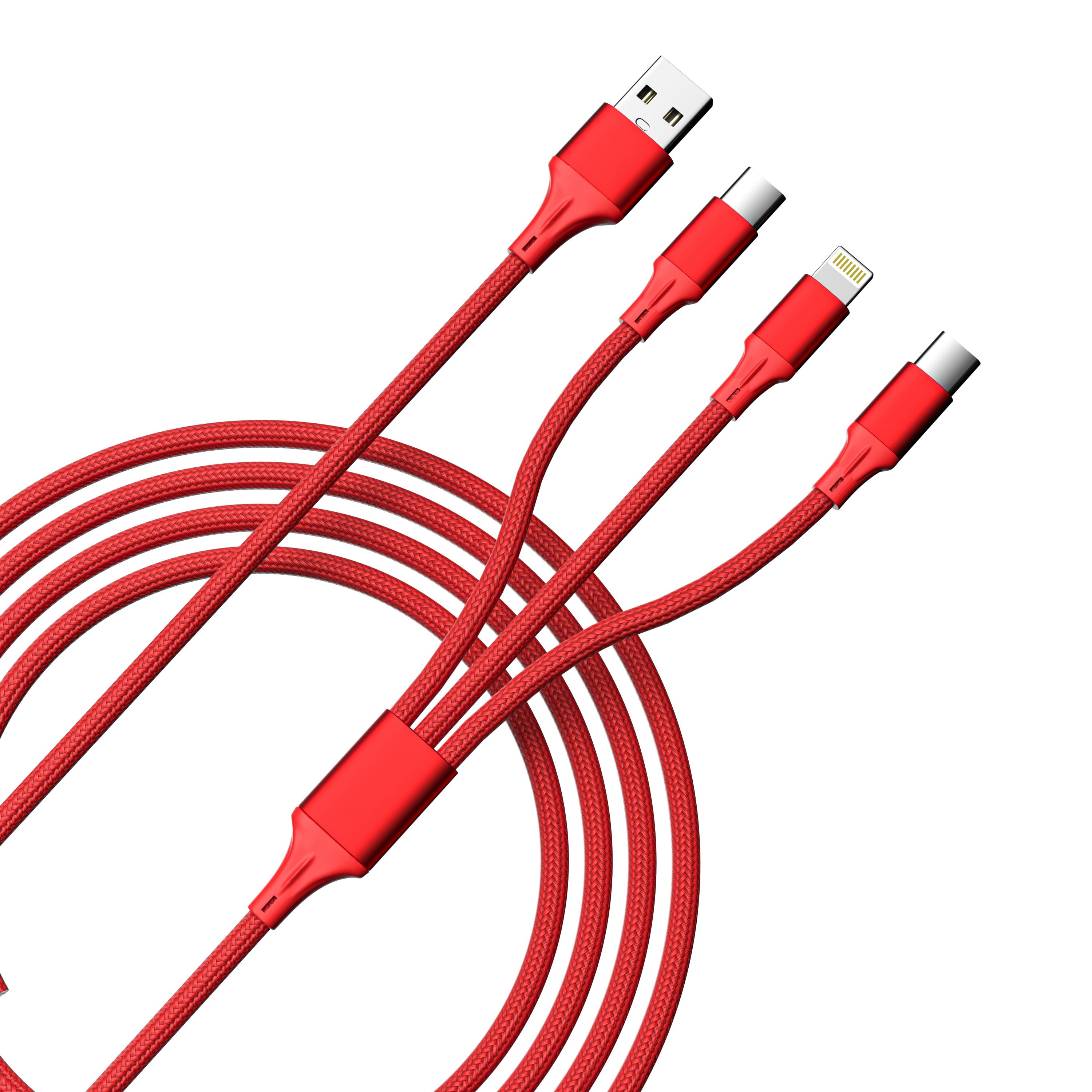 Fast Charging 3-in-1 Cable For IPhone/Ipad & Android Devices