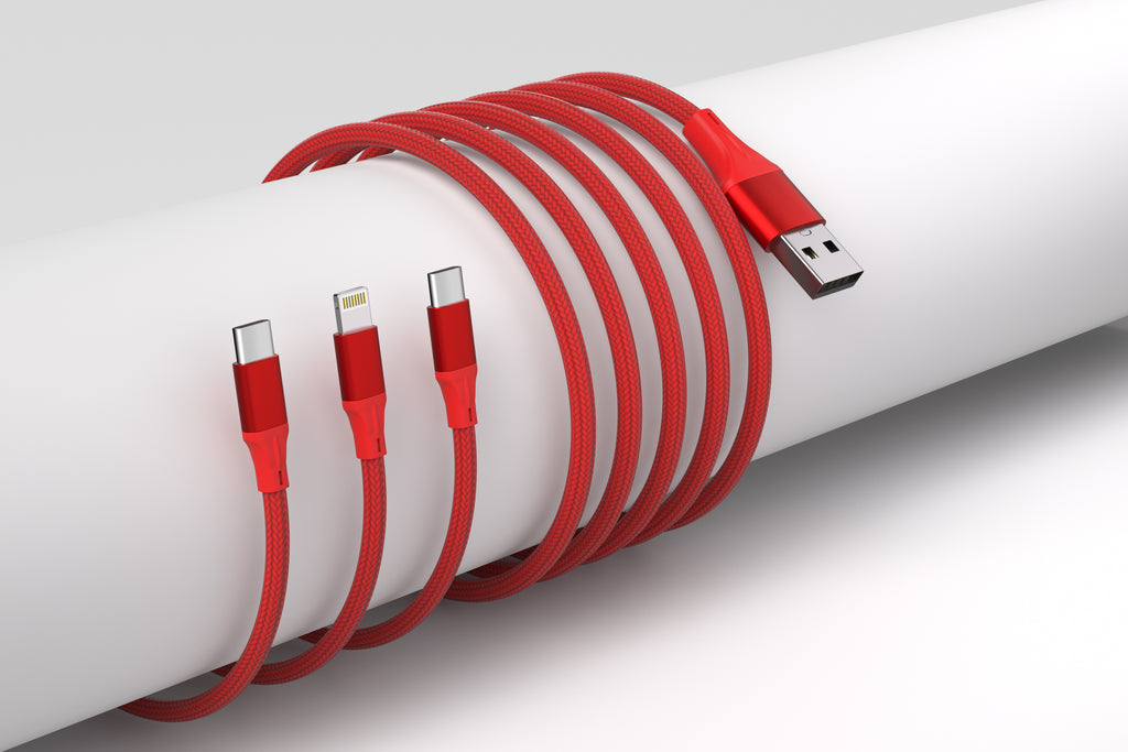 Fast Charging 3-in-1 Cable For IPhone/Ipad & Android Devices