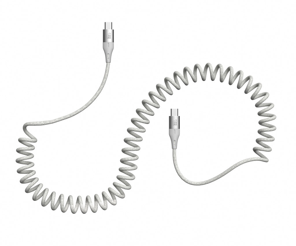 LAX Coiled USB-C to USB-C Fast Charging Cable – 6ft