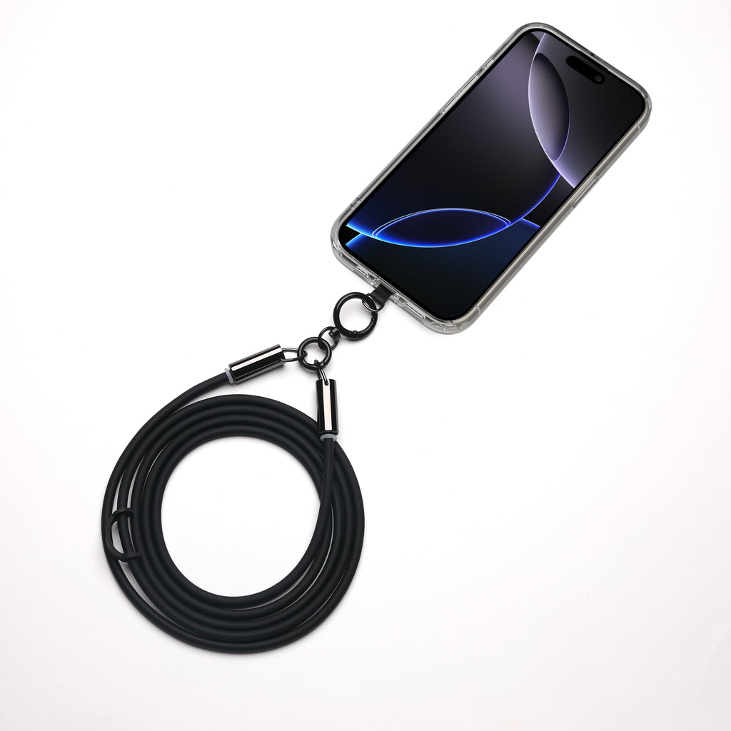 Crossbody USB-C Charging Cable Soft Silicone – 2-Pack Black